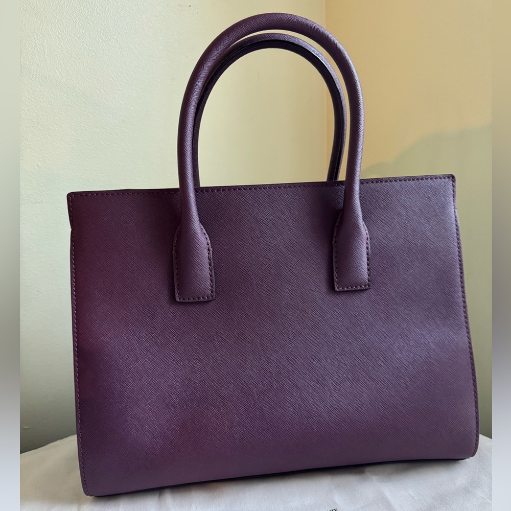 kate spade Plum Saffiano Leather Satchel - Picture 3 of 4